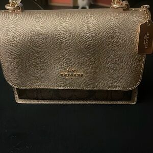 COPY - Small/Medium Gold/Brown Coach Purse